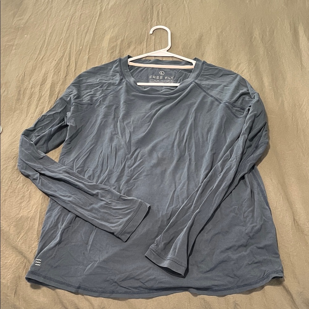 Free Fly Long Sleeve Shirt Blue Large